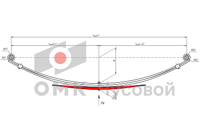 Лист №3 Рессора задняя для ВИС 2347, 2349 3 листа