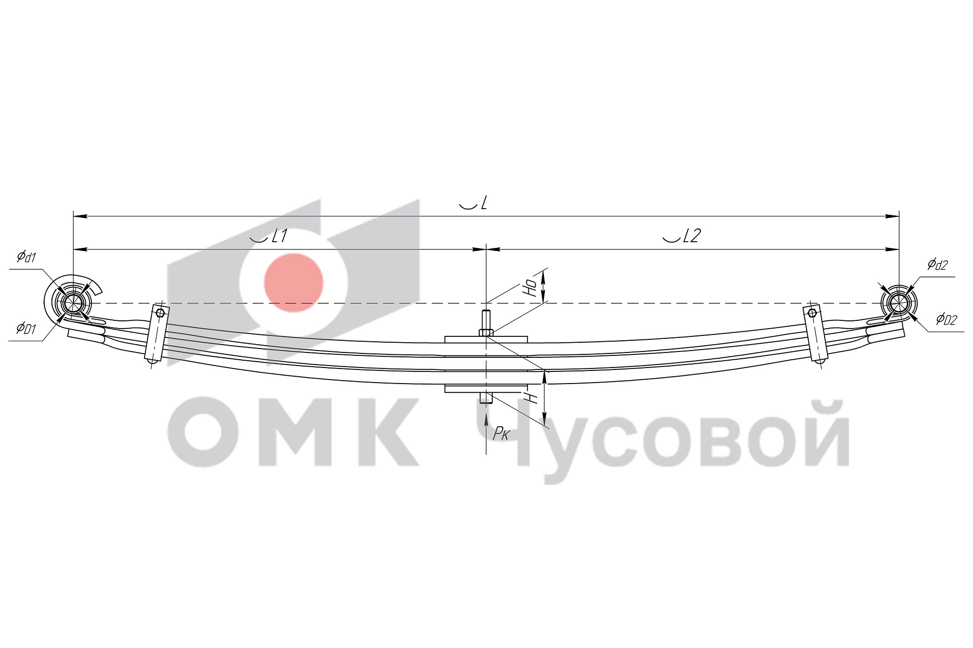 Рессора передняя HYUNDAI COUNTY 04
