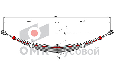Лист №4 Рессора передняя для УАЗ 2206, 3303, 3909 13 листов